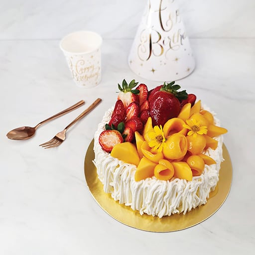 Strawberry & Mango vanilla cake (1 pound)